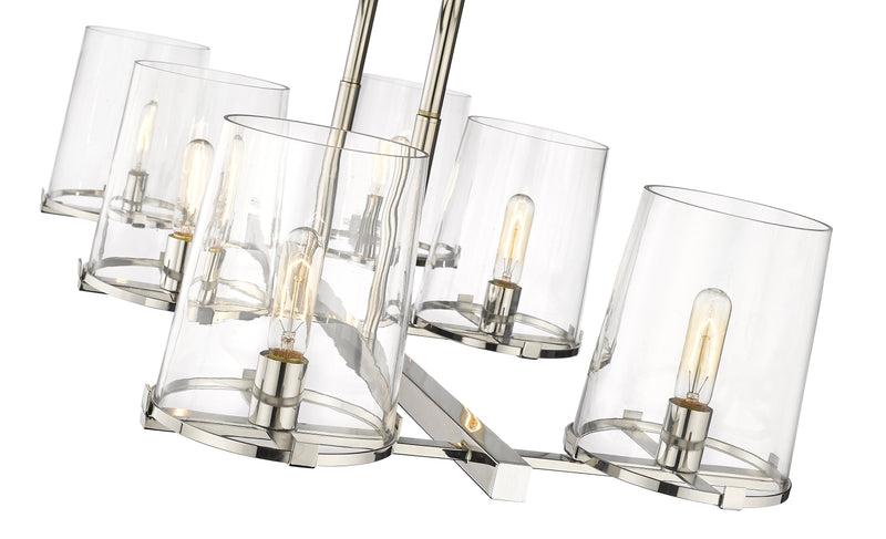 Callista 6 Light 43.5" Linear Pendant in Polished Nickel