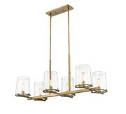 Callista 6 Light 43.5" Linear Pendant in Rubbed Brass