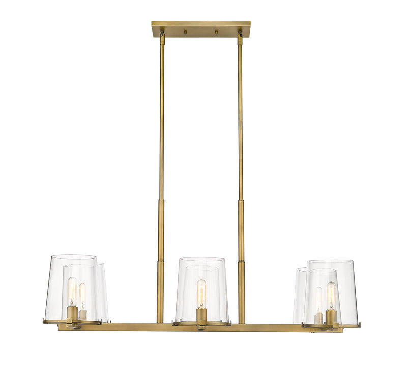 Callista 6 Light 43.5" Linear Pendant in Rubbed Brass