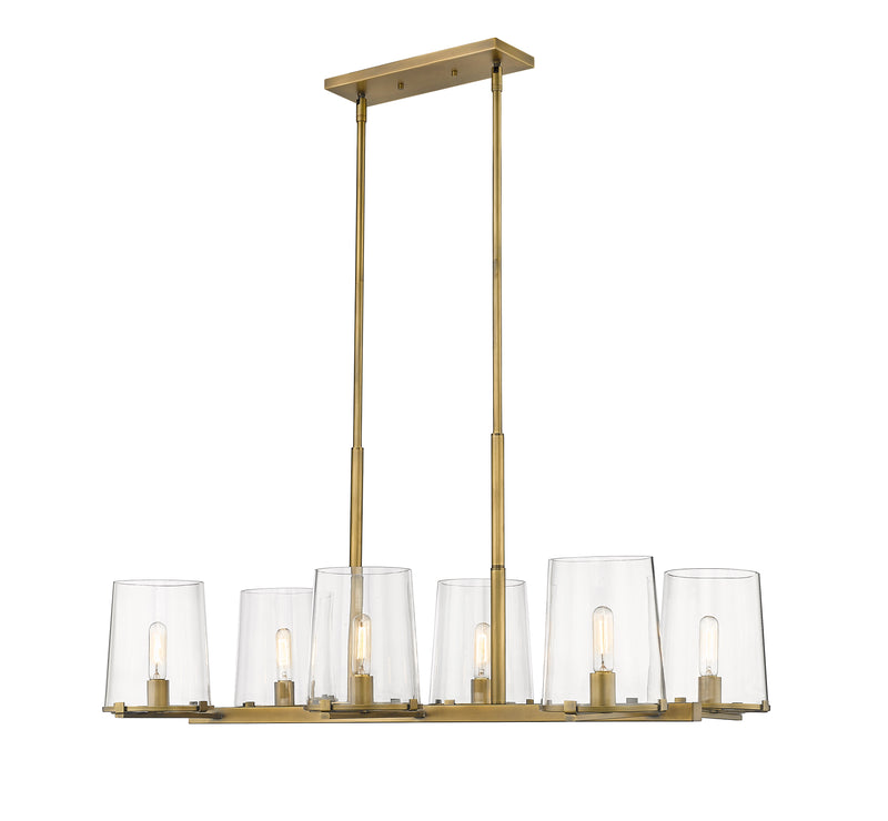 Callista 6 Light 43.5" Linear Pendant in Rubbed Brass