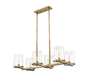 Callista 6 Light 43.5" Linear Pendant in Rubbed Brass
