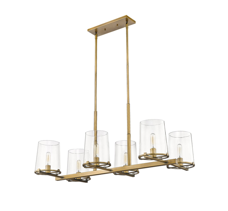 Callista 6 Light 43.5" Linear Pendant in Rubbed Brass