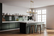 Callista 6 Light 43.5" Linear Pendant in Rubbed Brass in a room setting