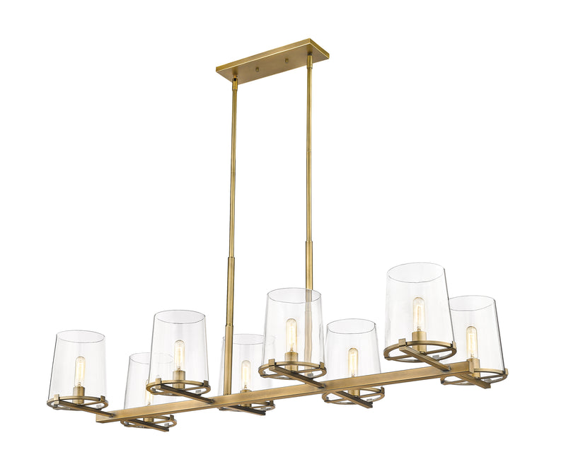 Callista 8 Light 56" Linear Pendant in Rubbed Brass