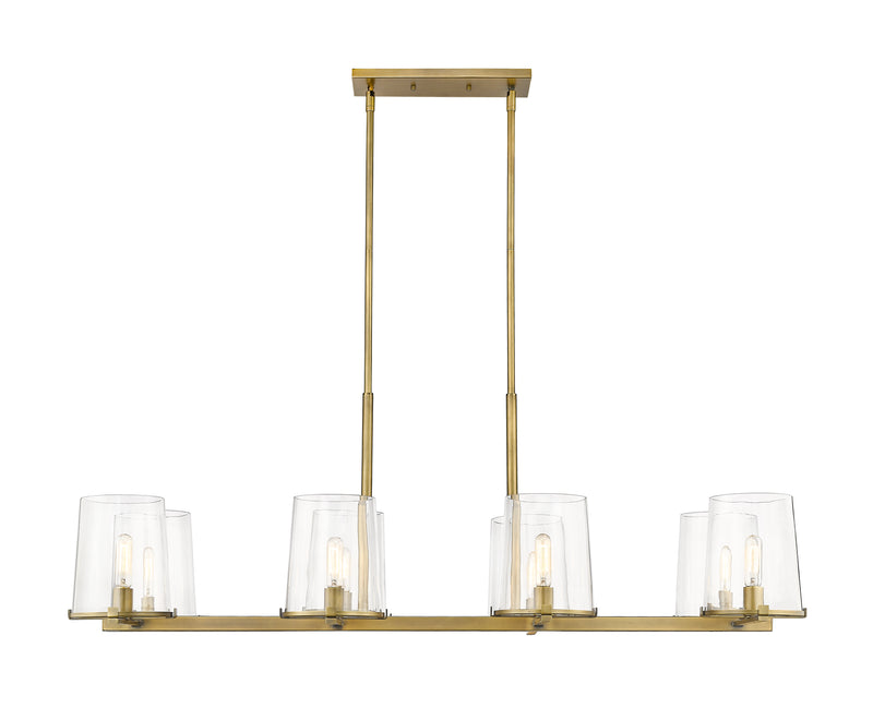 Callista 8 Light 56" Linear Pendant in Rubbed Brass