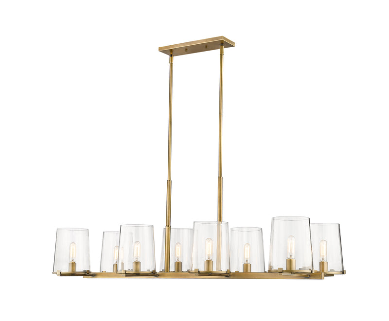 Callista 8 Light 56" Linear Pendant in Rubbed Brass