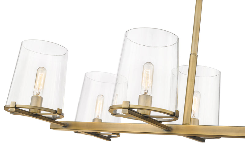 Callista 8 Light 56" Linear Pendant in Rubbed Brass
