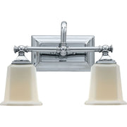 Nicholas 2-Light Opal Glass Bath Vanity Light in Polished Chrome