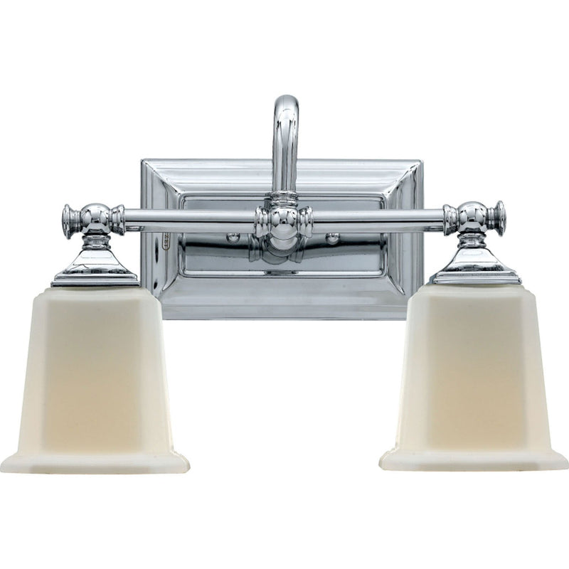 Nicholas 2-Light Opal Glass Bath Vanity Light in Polished Chrome