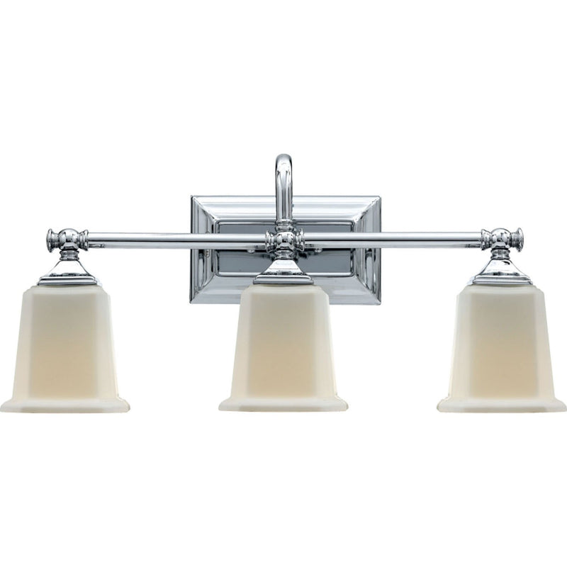 Nicholas 3-Light Opal Glass Bath Vanity Light in Polished Chrome