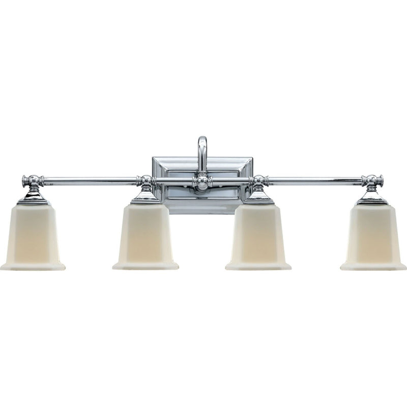 Nicholas 4-Light Opal Glass Bath Vanity Light in Polished Chrome