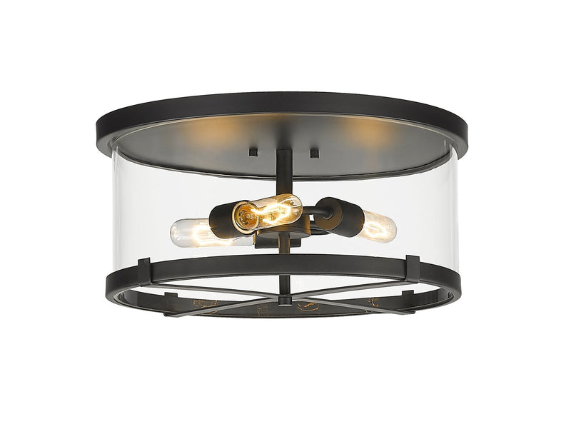 Callista 3 Light 16.5" Flush Mount in Matte Black