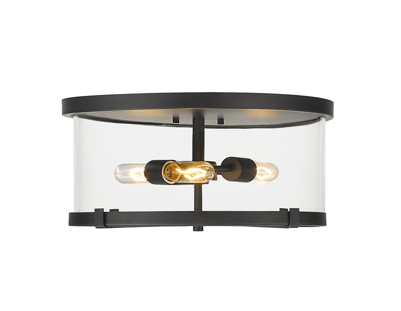 Callista 3 Light 16.5" Flush Mount in Matte Black
