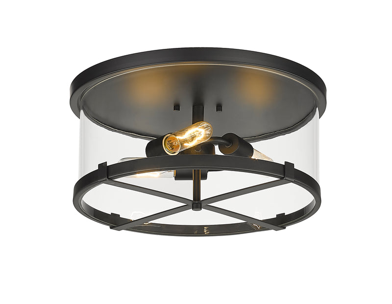 Callista 3 Light 16.5" Flush Mount in Matte Black