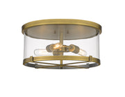 Callista 3 Light 16.5" Flush Mount in Rubbed Brass