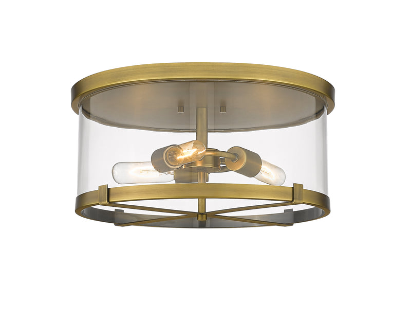 Callista 3 Light 16.5" Flush Mount in Rubbed Brass