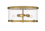 Callista 3 Light 16.5" Flush Mount in Rubbed Brass