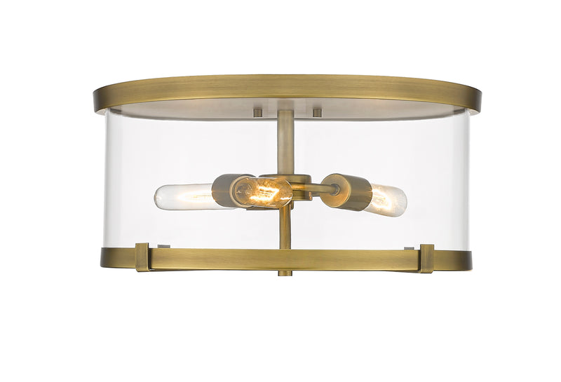 Callista 3 Light 16.5" Flush Mount in Rubbed Brass