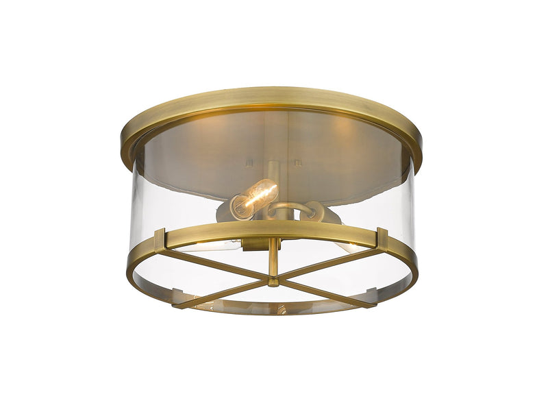 Callista 3 Light 16.5" Flush Mount in Rubbed Brass