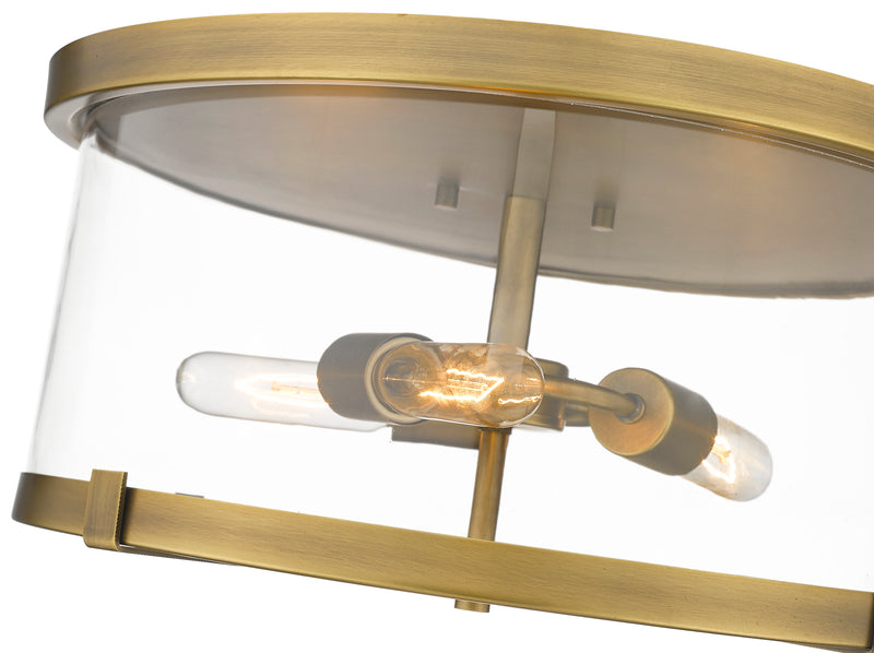 Callista 3 Light 16.5" Flush Mount in Rubbed Brass