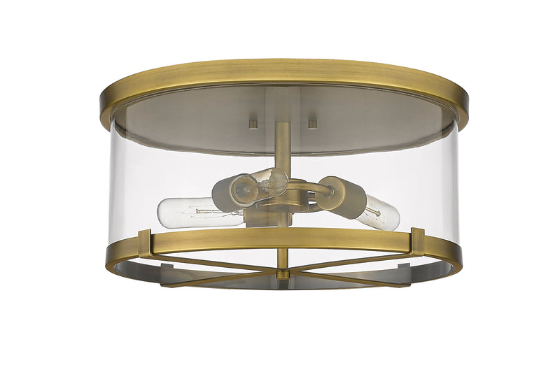 Callista 3 Light 16.5" Flush Mount in Rubbed Brass