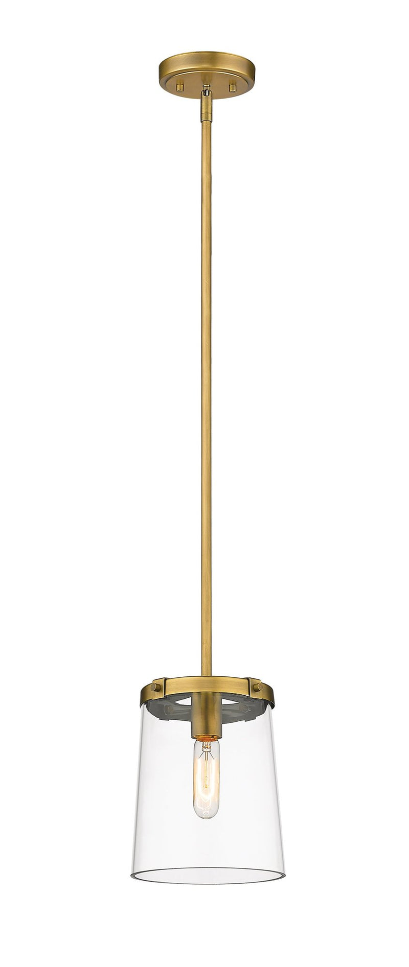 Callista 1 Light 7.5" Pendant in Rubbed Brass