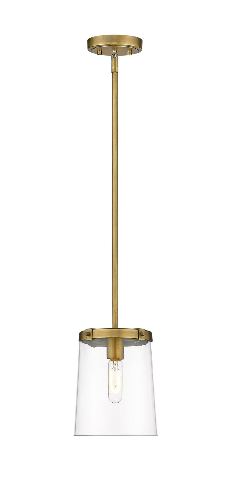 Callista 1 Light 7.5" Pendant in Rubbed Brass