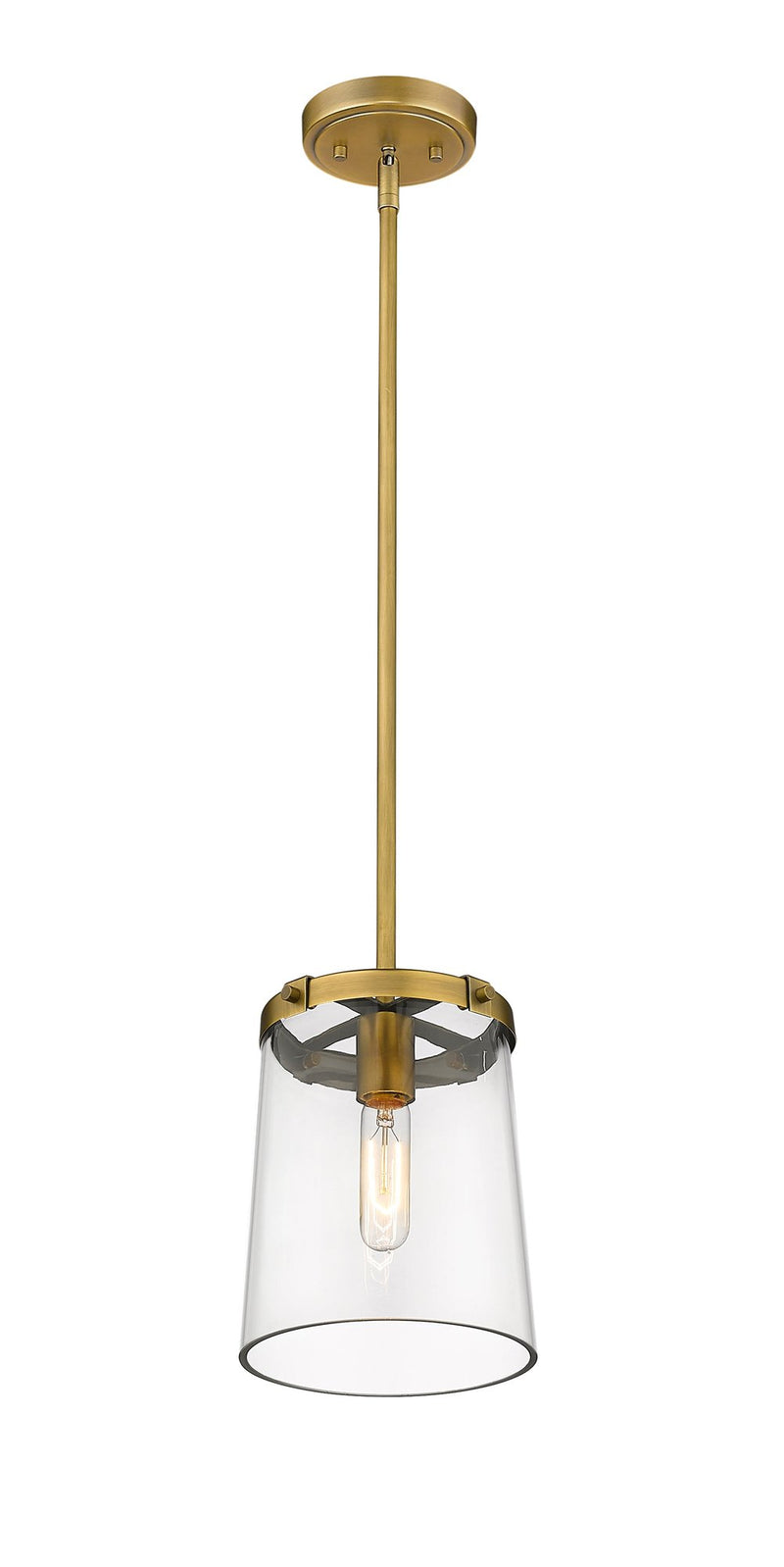 Callista 1 Light 7.5" Pendant in Rubbed Brass