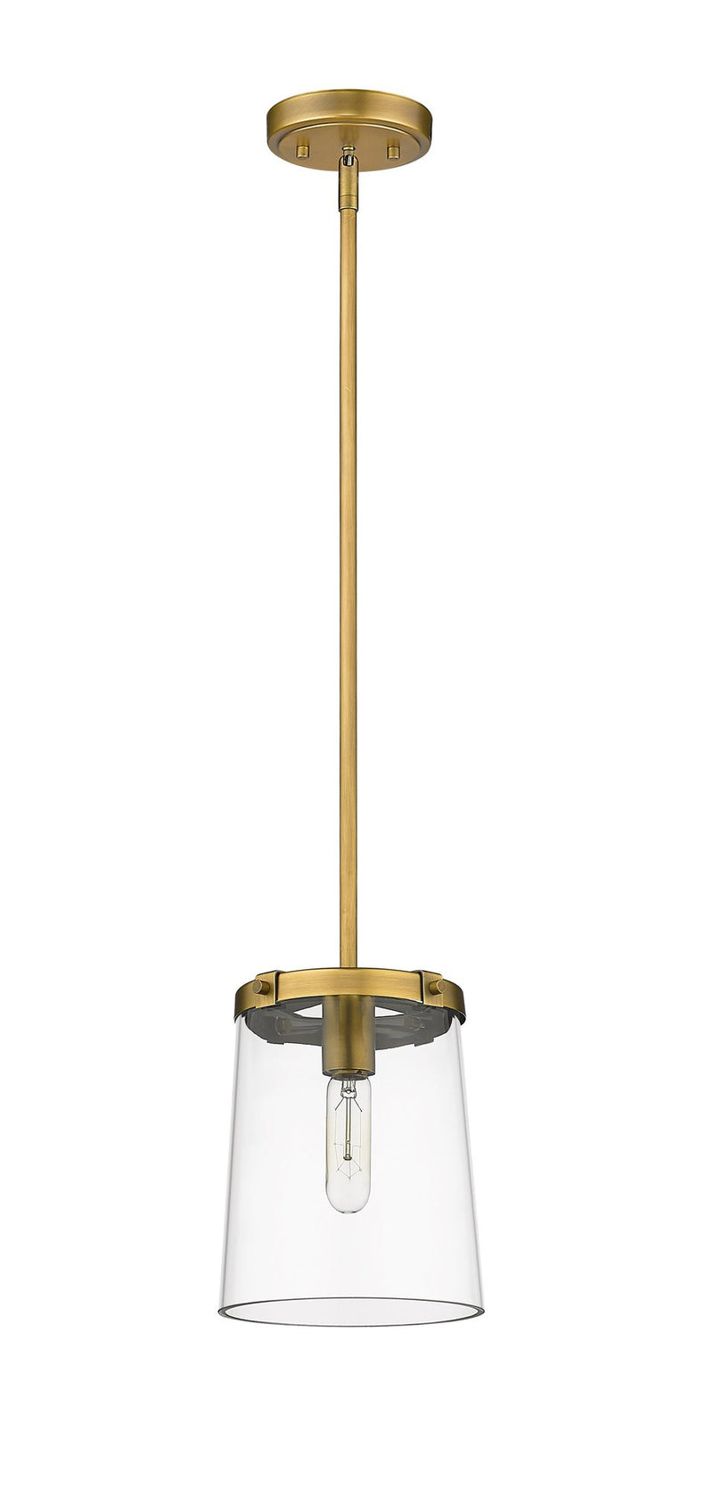 Callista 1 Light 7.5" Pendant in Rubbed Brass