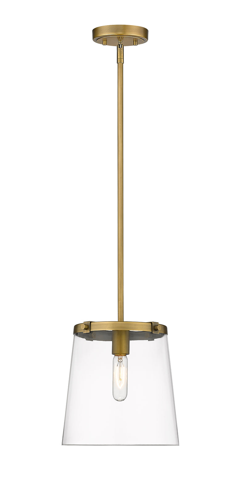 Callista 1 Light 10" Pendant in Rubbed Brass