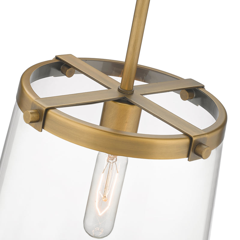 Callista 1 Light 10" Pendant in Rubbed Brass