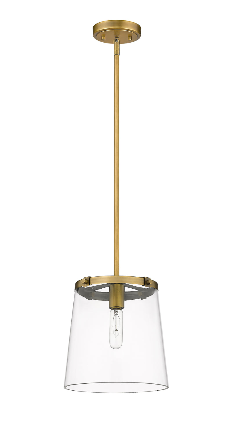 Callista 1 Light 10" Pendant in Rubbed Brass