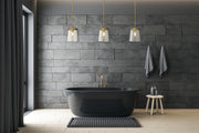 Callista 1 Light 10" Pendant in Rubbed Brass in a room setting