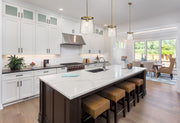 Callista 1 Light 10" Pendant in Rubbed Brass in a room setting