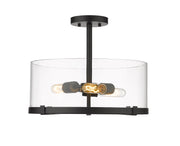 Callista 3 Light 16.5" Semi Flush Mount in Matte Black