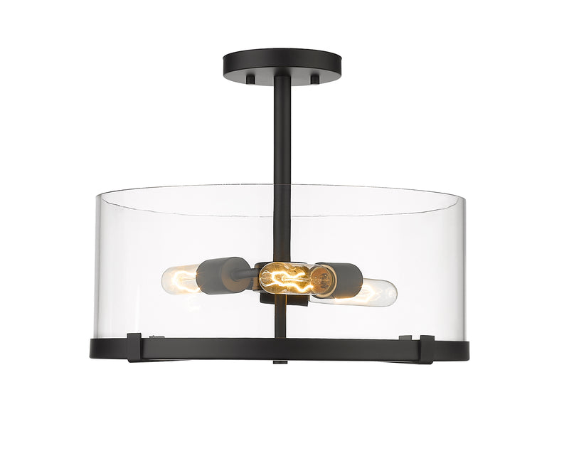 Callista 3 Light 16.5" Semi Flush Mount in Matte Black