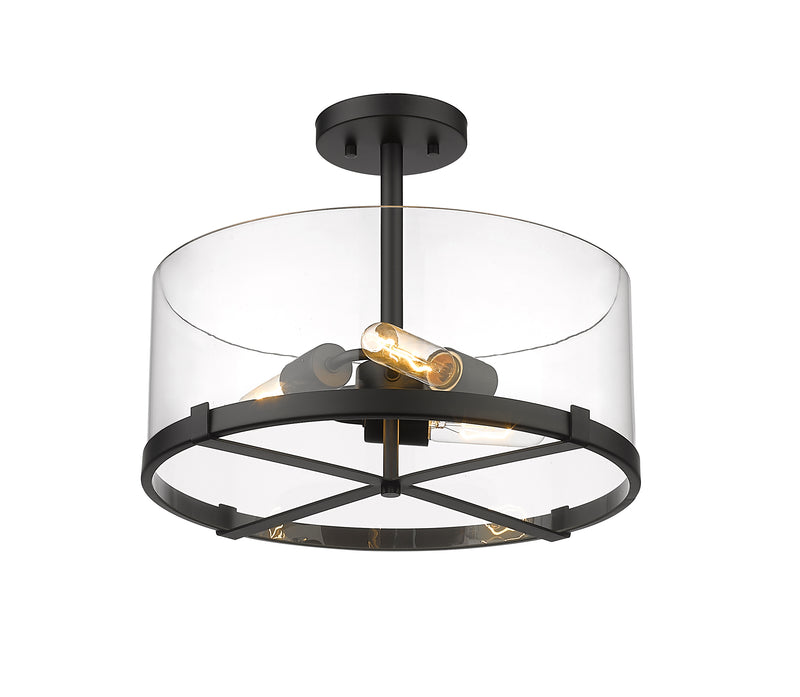 Callista 3 Light 16.5" Semi Flush Mount in Matte Black