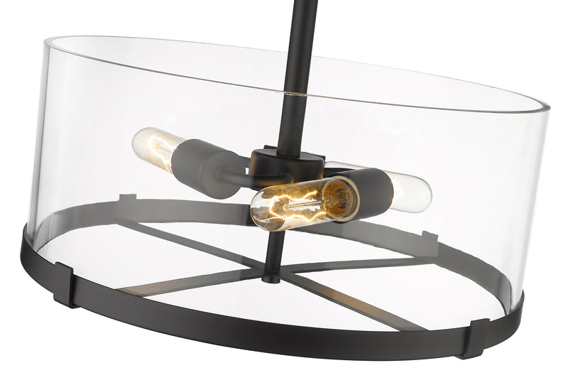 Callista 3 Light 16.5" Semi Flush Mount in Matte Black