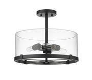 Callista 3 Light 16.5" Semi Flush Mount in Matte Black