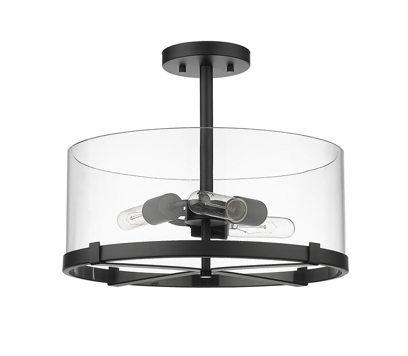 Callista 3 Light 16.5" Semi Flush Mount in Matte Black