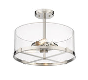 Callista 3 Light 16.5" Semi Flush Mount in Polished Nickel