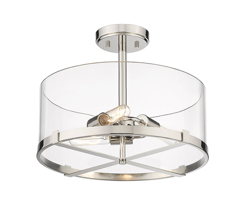 Callista 3 Light 16.5" Semi Flush Mount in Polished Nickel