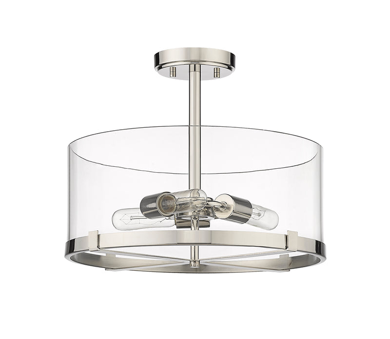 Callista 3 Light 16.5" Semi Flush Mount in Polished Nickel