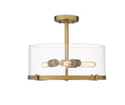 Callista 3 Light 16.5" Semi Flush Mount in Rubbed Brass