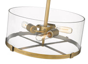 Callista 3 Light 16.5" Semi Flush Mount in Rubbed Brass