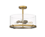 Callista 3 Light 16.5" Semi Flush Mount in Rubbed Brass