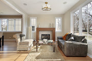 Callista 3 Light 16.5" Semi Flush Mount in Rubbed Brass in a room setting