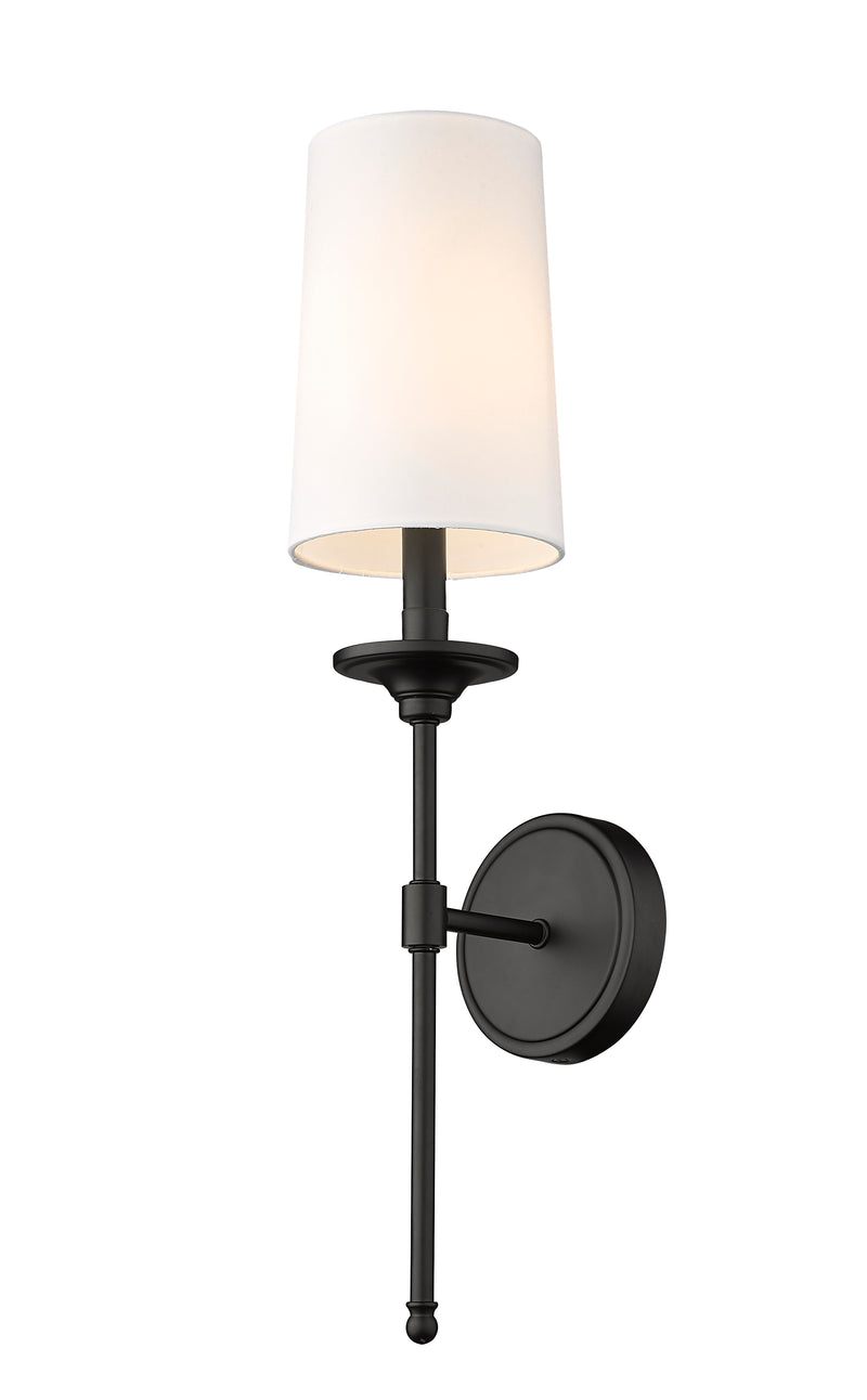 Emily 1 Light 5.5" Wall Sconce, 24" Tall in Matte Black