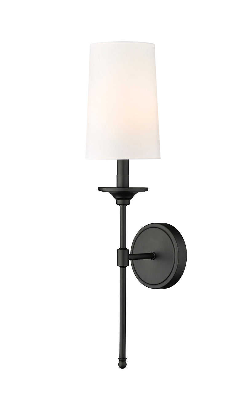 Emily 1 Light 5.5" Wall Sconce, 24" Tall in Matte Black