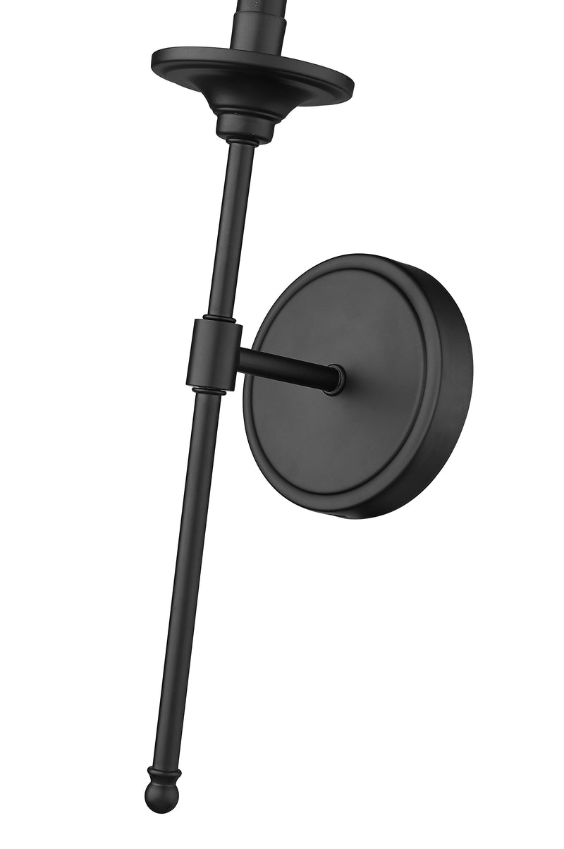 Emily 1 Light 5.5" Wall Sconce, 24" Tall in Matte Black